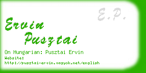 ervin pusztai business card